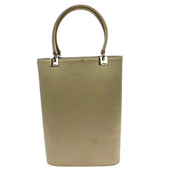 Salvatore Ferragamo Handbags - SALVATORE FERRAGAMO BEIGE SATIN HANDBAG Q210141 NQ01745 BN01